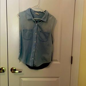 Denim sleeveless tank top